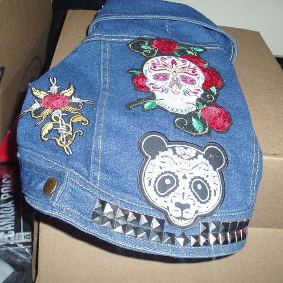 Pethaus Denim Dog Biker Jacket - Picture 2 of 4